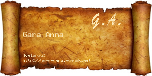 Gara Anna névjegykártya